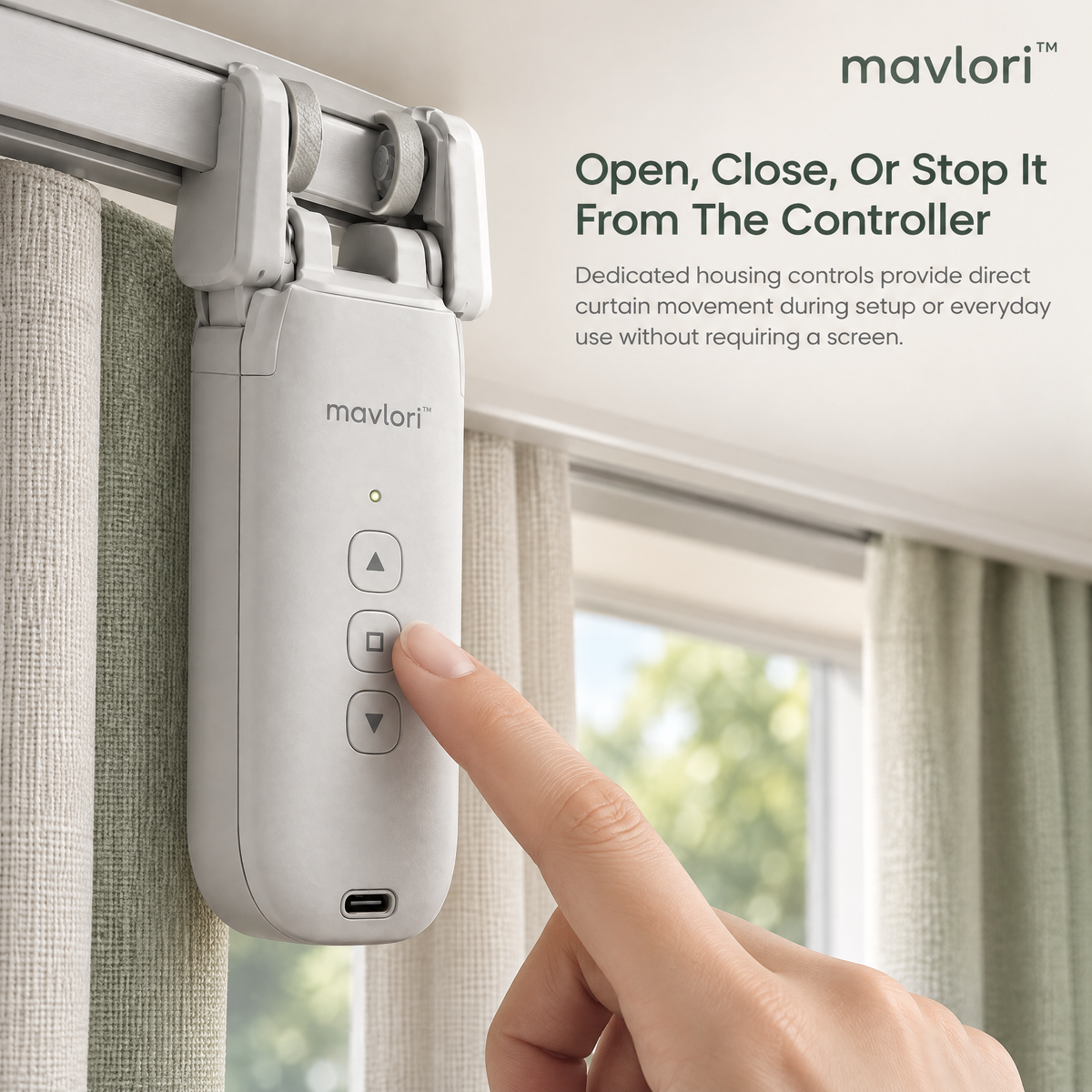 Mavlori™ GlideRail Motorized Curtain Controller