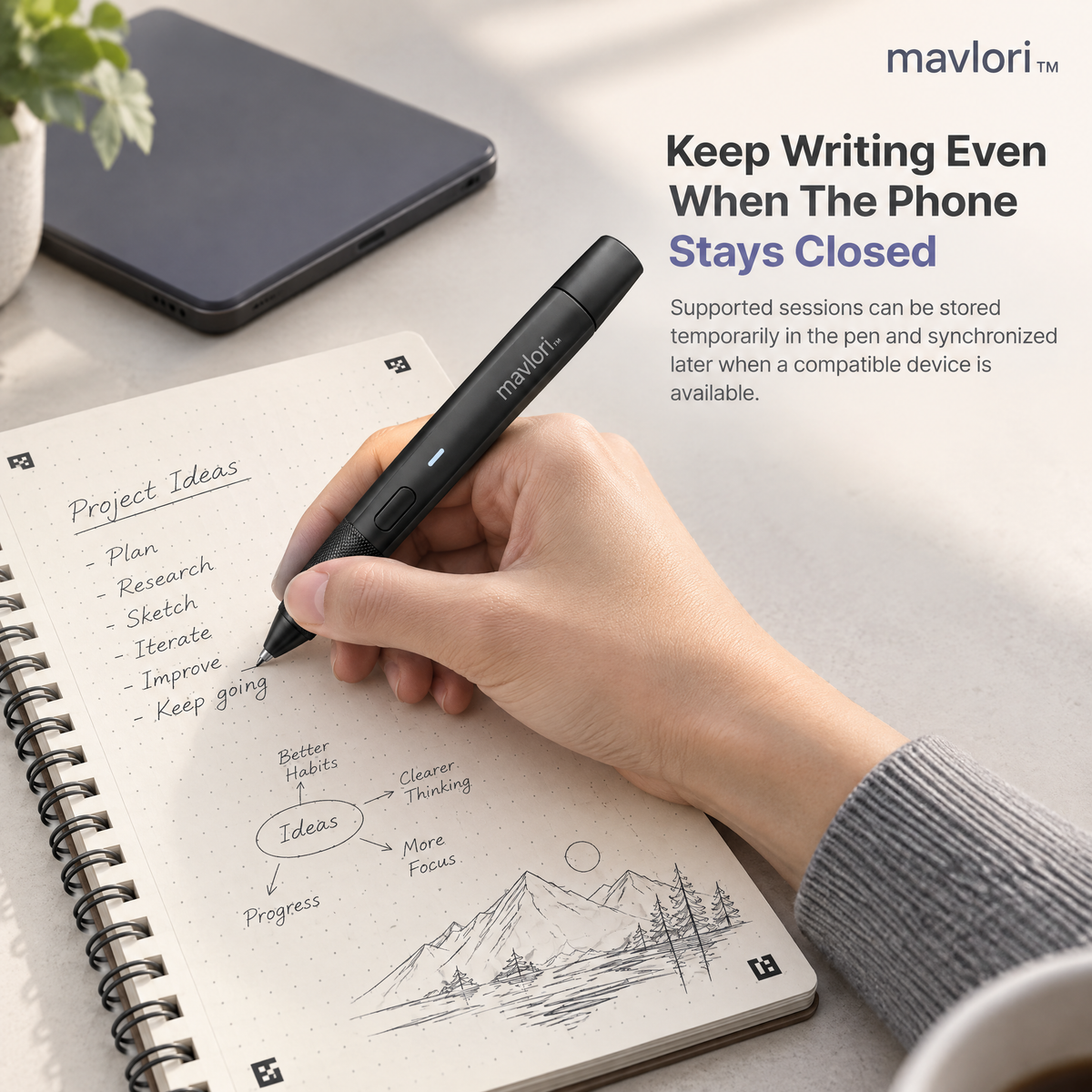 Mavlori™ NoteSync Digital Smart Pen & Writing Capture System