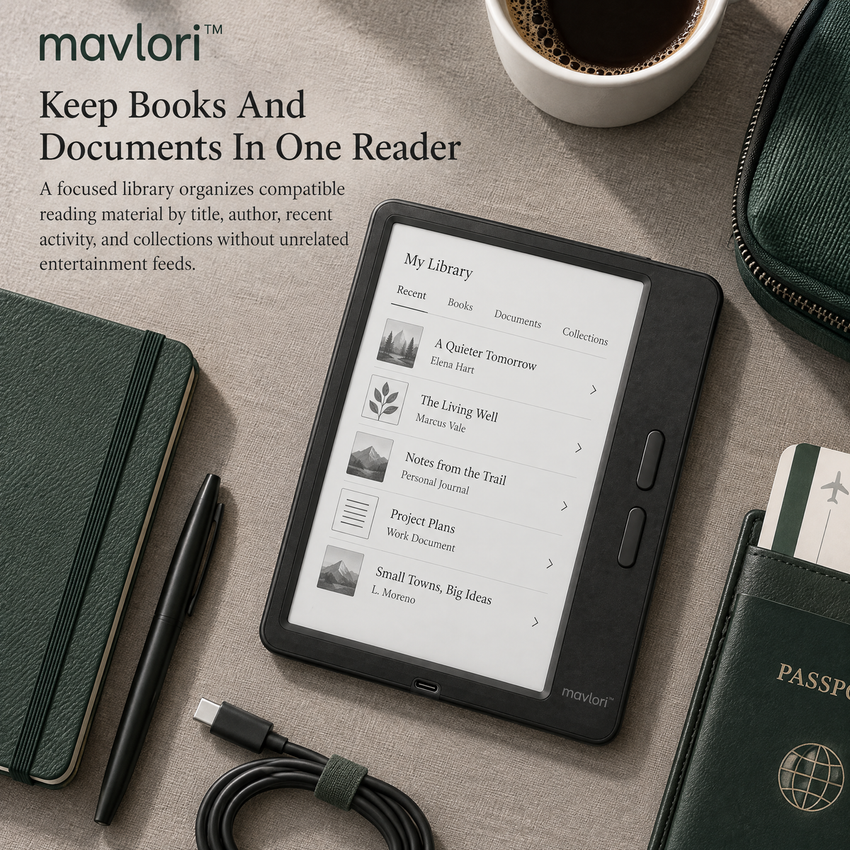 Mavlori™ PageArc Compact E-Paper Reader