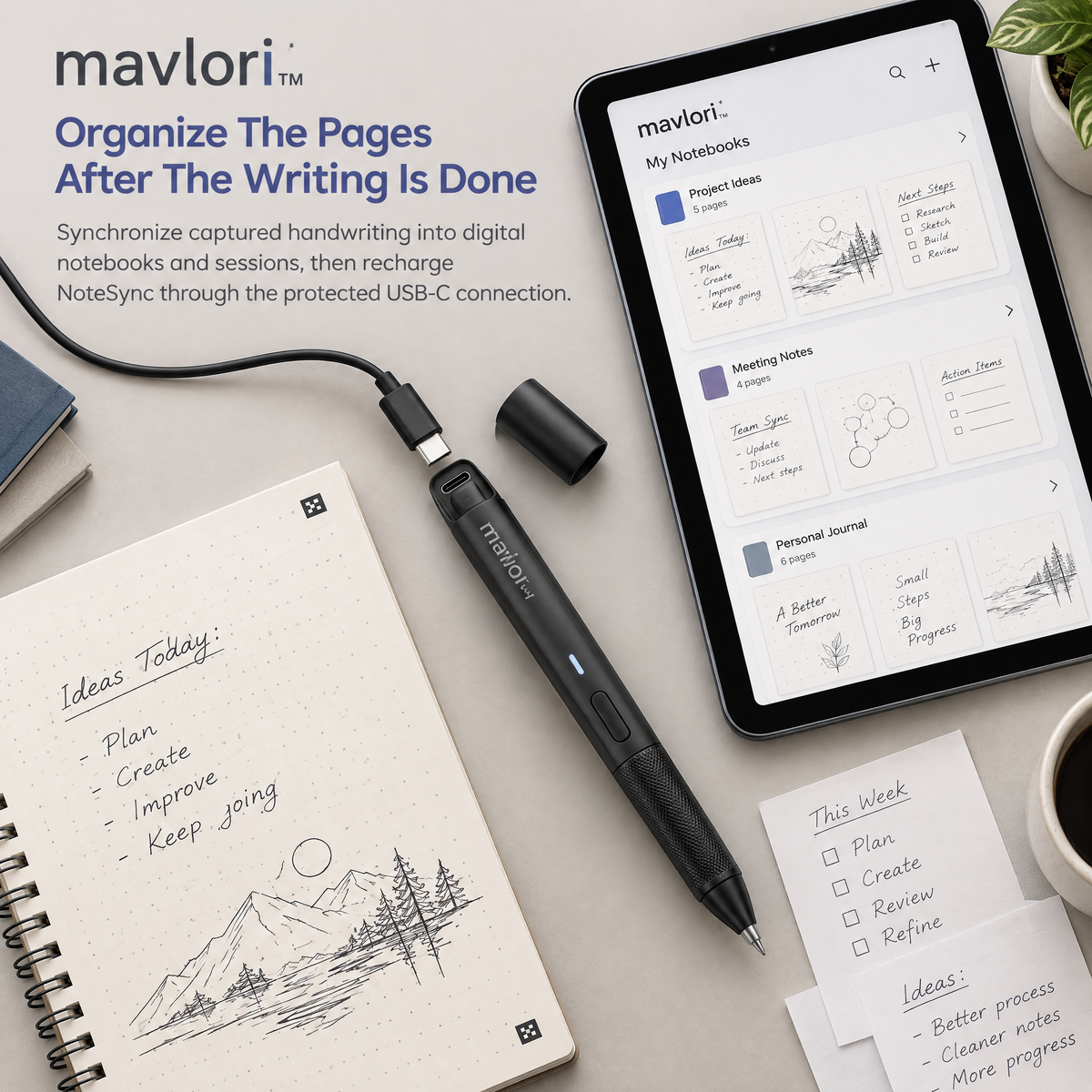 Mavlori™ NoteSync Digital Smart Pen & Writing Capture System