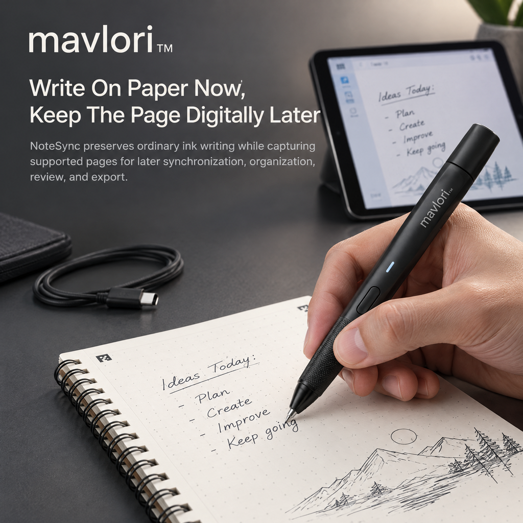 Mavlori™ NoteSync Digital Smart Pen & Writing Capture System