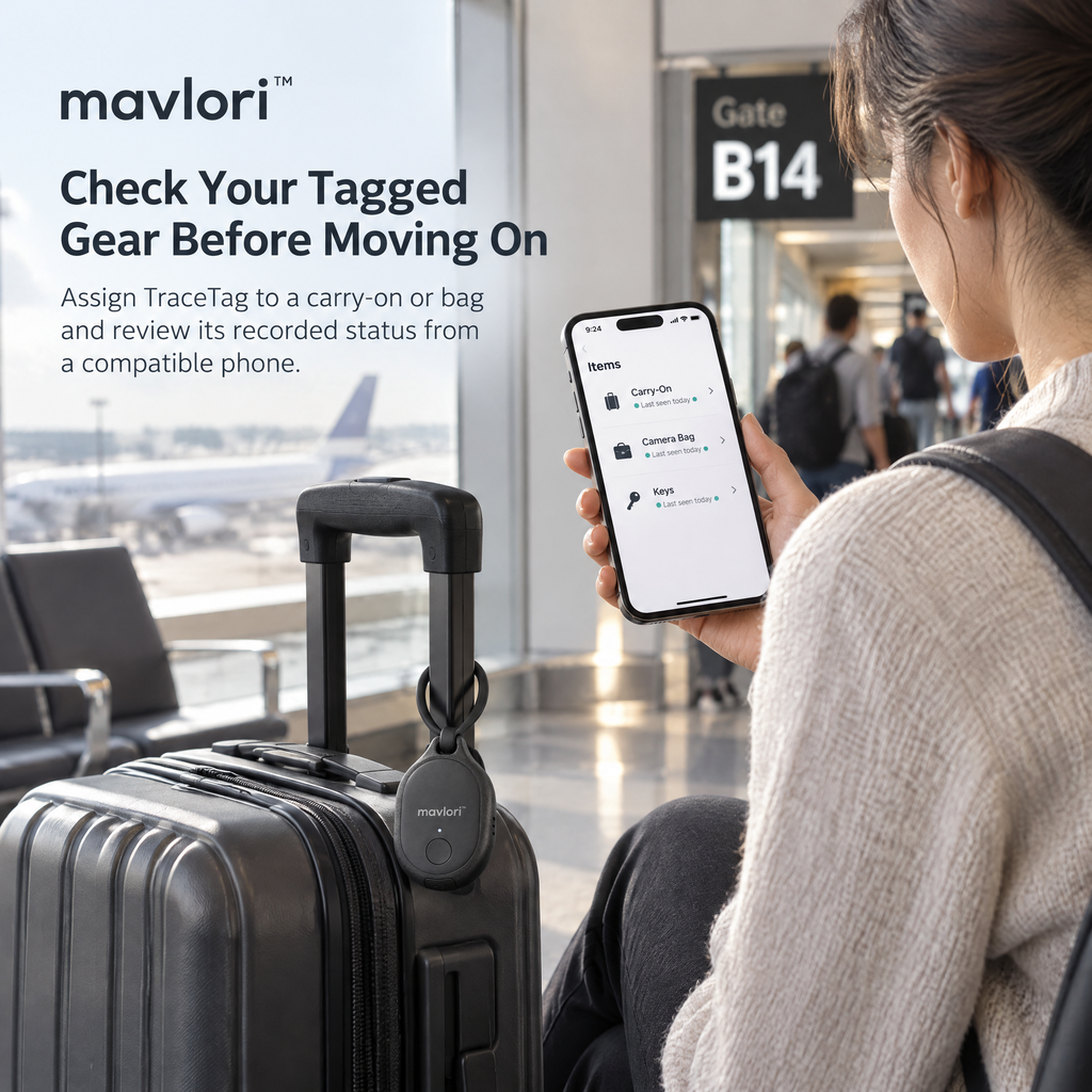 Mavlori™ TraceTag Rechargeable Travel Item Tracker