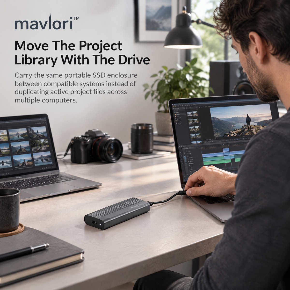 Mavlori™ DriveShell Tool-Free USB-C NVMe SSD Enclosure