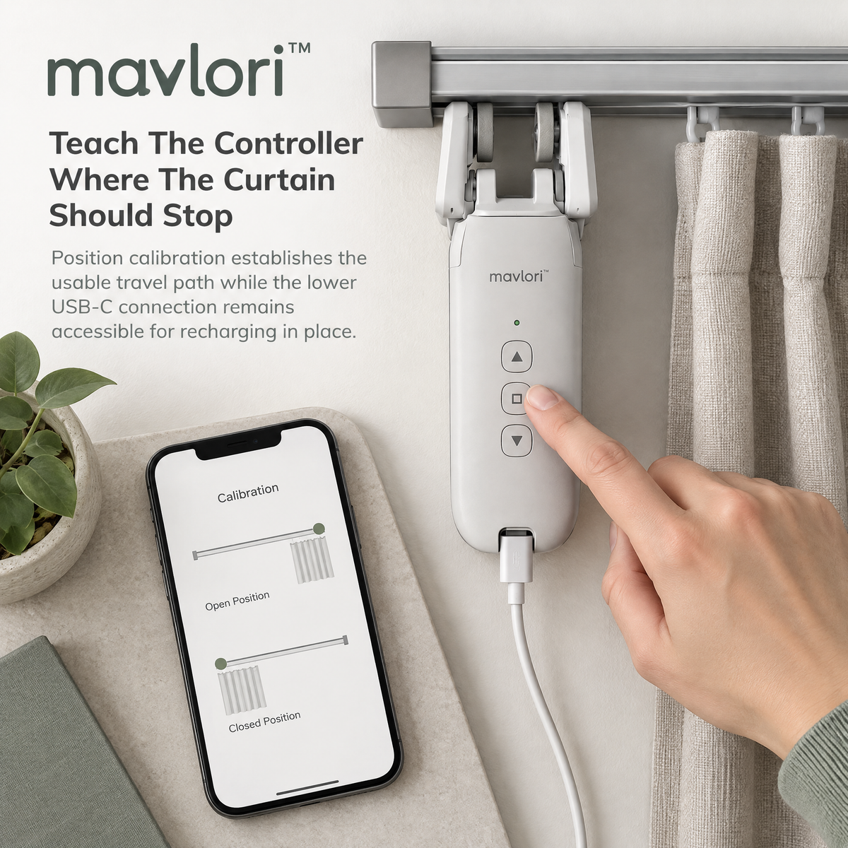 Mavlori™ GlideRail Motorized Curtain Controller