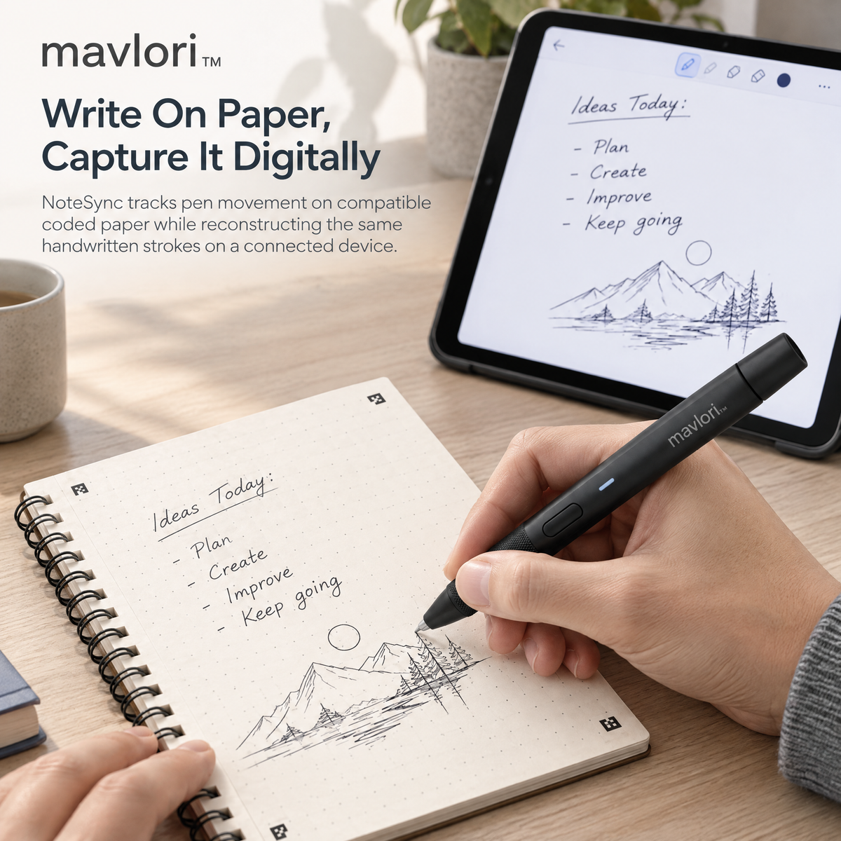 Mavlori™ NoteSync Digital Smart Pen & Writing Capture System