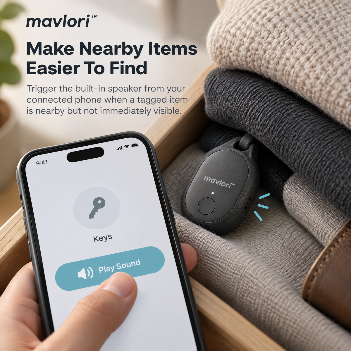 Mavlori™ TraceTag Rechargeable Travel Item Tracker