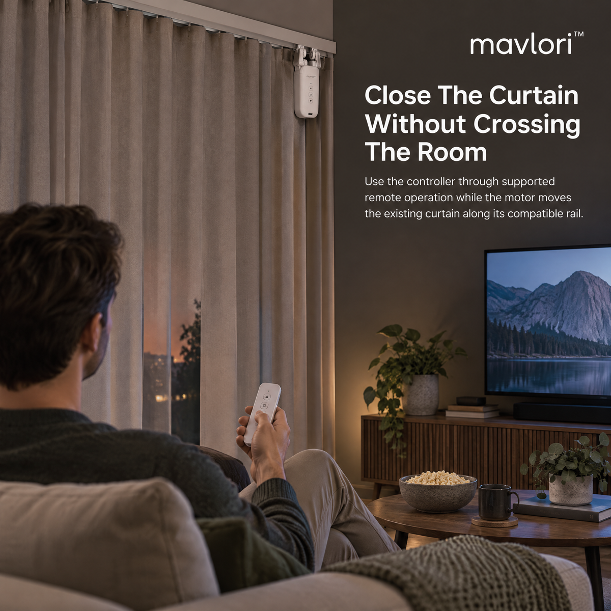 Mavlori™ GlideRail Motorized Curtain Controller