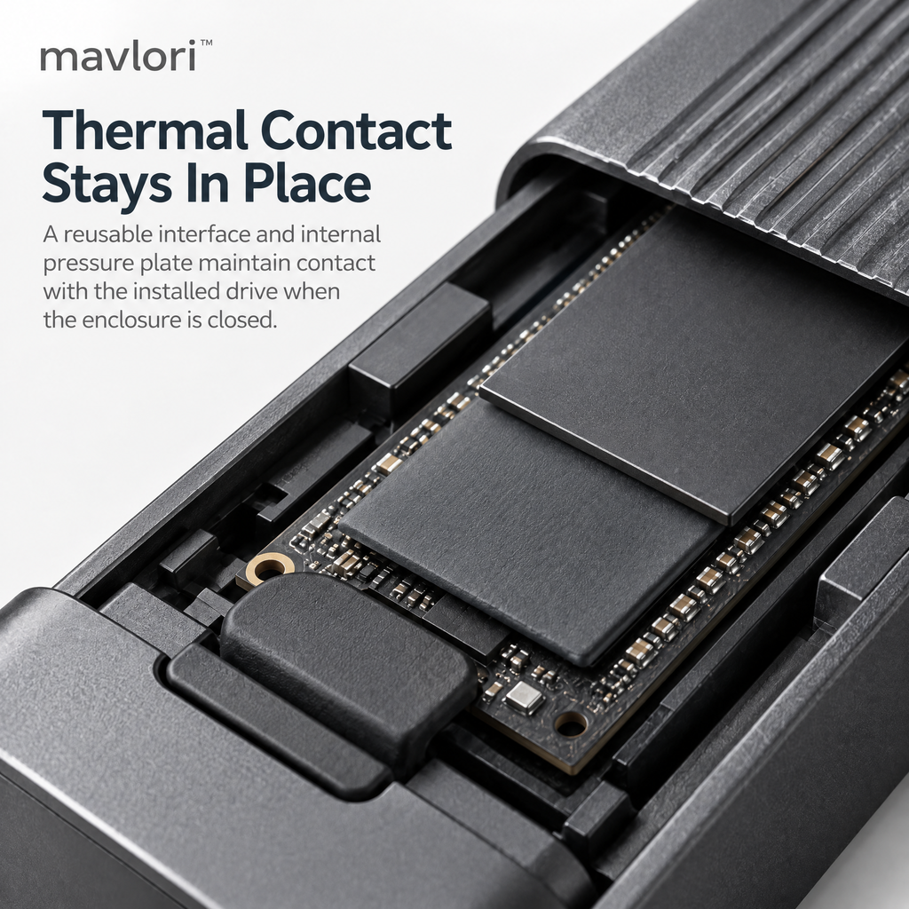 Mavlori™ DriveShell Tool-Free USB-C NVMe SSD Enclosure